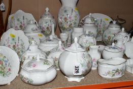 A LARGE COLLECTION OF AYNSLEY 'WILD TUDOR' PATTERN GIFTWARE, comprising a table lamp base, height