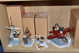 FOUR BOXED ROBERT HARROP WALLACE & GROMIT 'A CLOSE SHAVE' DETAILED RESIN FIGURES, comprising a