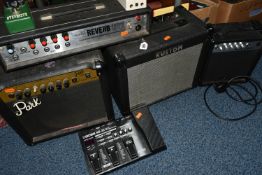 A GROUP OF GUITAR SOUND EQUIPMENT comprising a Carlsbro Reverb Unit, an Elevation EG-10J 10 Watt