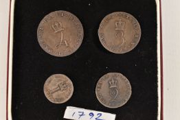 A GEORGE III ROYAL MINT BOXED MAUNDY FOUR COIN SET 1792