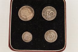 A CASED MAUNDY COIN SET 4d to 1d COINS GEORGE III 1766