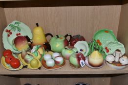 A QUANTITY OF CARLTON WARE SALAD AND FRUIT WARES, over twenty pieces to include fruit themed teapot,