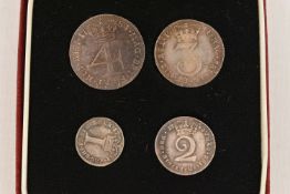 A GEORGE III FOUR COIN CASE MAUNDY SET 1784