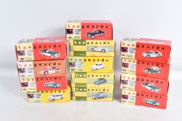 THIRTEEN BOXED 1:43 SCALE DIECAST VANGUARDS AUSTIN HEALEY MODEL VEHICLES, to include an Open Top