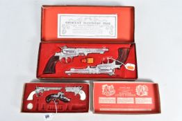 A BOXED CRESCENT MATCHING PAIR OF TEXAN PISTOLS, both appear complete, in working order and in