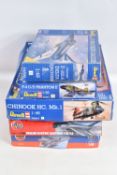 FIVE BOXED MILITARY AIRCRAFT 1:48 SCALE UNBUILT MODEL KITS, to include three Revell kits, a F-103A