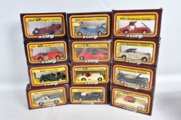 TWELVE BOXED CORGI 50'S CLASSICS DIECAST MODEL VEHICLES, to include two Jaguar XK120, model no. 803,