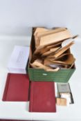 STAMP COLLECTION IN BOX AND FOUR ALBUMS, main value in pre 1950 kiloware, diligently sorted,