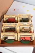 FIVE MIXED WOODEN AND GLASS DISPLAY CASE, some with models included inside, to include a dark wooden
