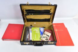 BRIEFCASE OF GB STAMPS, MAINLY USED, IN 4 ALBUMS. ALSO NOTE A FEW 1970S PRESENTATION PACKS