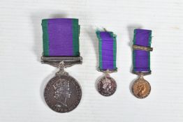 QUEEN ELIZABETH 2nd CAMPAIGN SERVICE MEDAL WITH MATCHING MINIATURE MEDAL, this is correctly named to