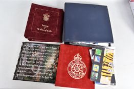 COLLECTION OF MAINLY GB STAMPS IN 4 ALBUMS, we note Benham silk collections for royalty, Papal visit