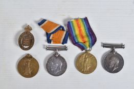 TWO GROUPS OF WWI BRITISH WAR AND VICTORY MEDALS, correctly named to 79054 Pte G.R.Lythe. Durham
