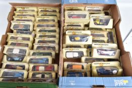 TWO TRAYS CONTAINING A QUANITY OF BOXED MATCHBOX MODELS OF YESTERYEAR DIECAST MODEL VEHICLES, some
