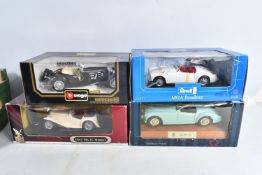 FOUR BOXED DIECAST MODEL VEHILCES, to include a 1:16 scale Tonka Polistil MG MGA Twin Cam, model no.