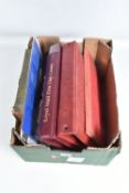 FRUIT BOX WITH A RANGE OF STAMPS IN ALBUMS INC STRAND AND LOOSE, we also note two silver crown sized