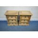 A PAIR OF CORONA PINE THREE DRAWER BEDSIDE CHESTS, width 53cm x depth 40cm x height 67cm ( - Image 1 of 3