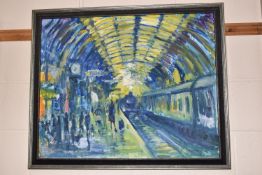 JAMES LAWRENCE ISHERWOOD (1917-1989) 'SON & STEAM, PADDINGTON No1 PLATFORM', figures and a steam