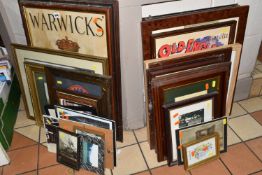 A SMALL QUANTITY OF PRINTS ETC, to include a Don Breckon steam locomotive print, two Phil May