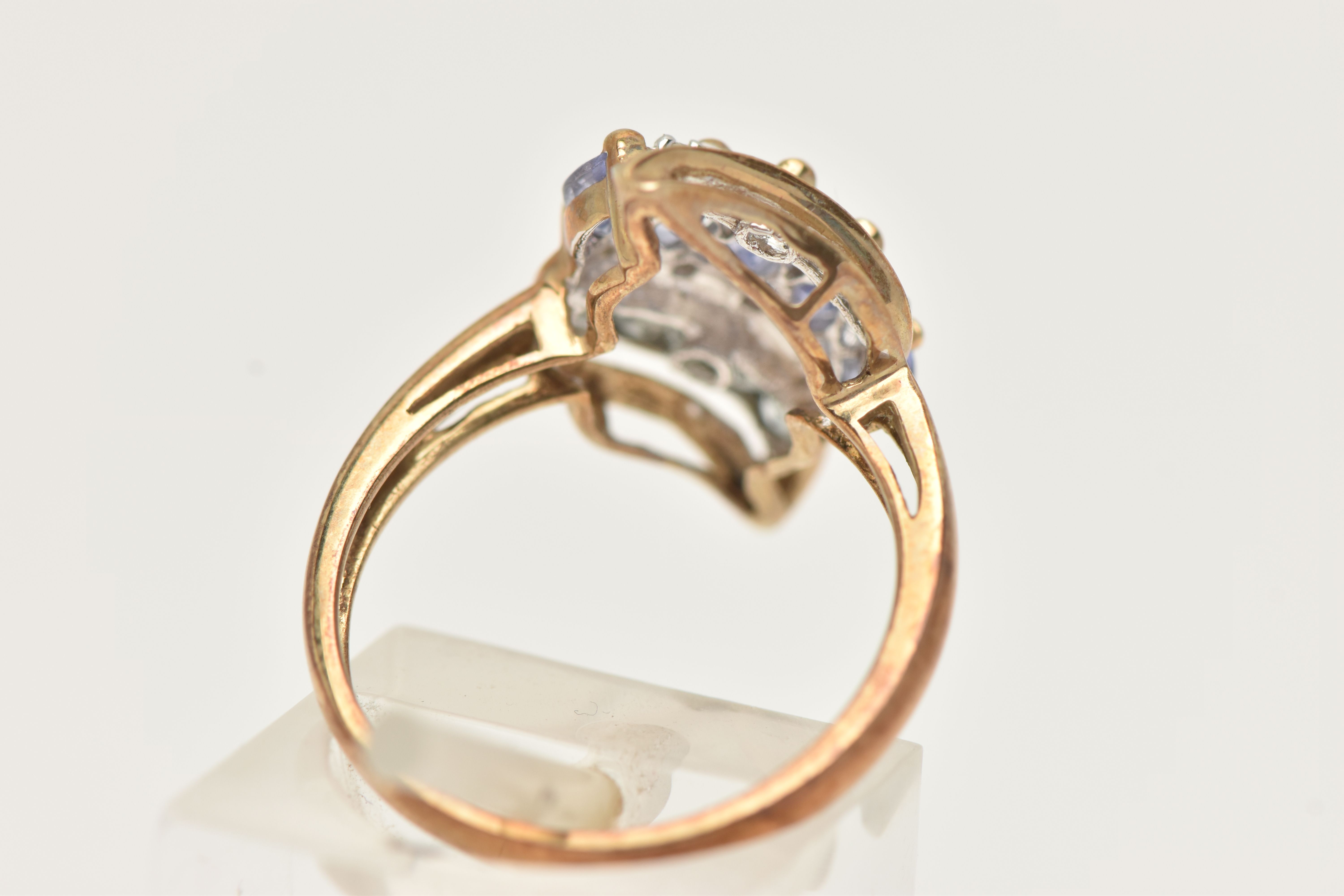 A 9CT GOLD GEM SET DRESS RING, a multi gem set ring, yellow gold mount, hallmarked 9ct Birmingham, - Image 3 of 4
