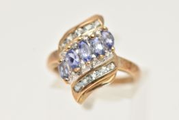 A 9CT GOLD GEM SET DRESS RING, a multi gem set ring, yellow gold mount, hallmarked 9ct Birmingham,