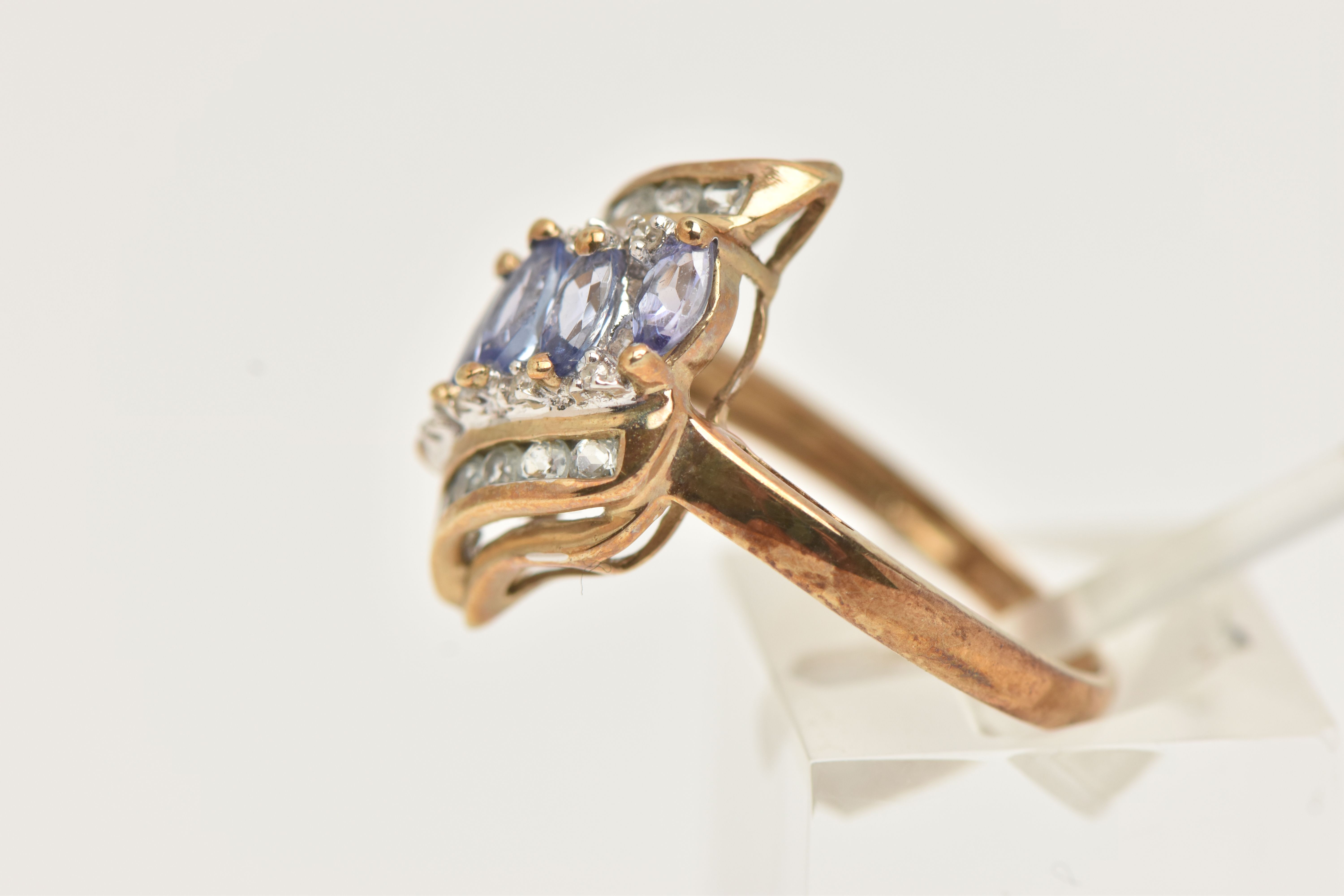 A 9CT GOLD GEM SET DRESS RING, a multi gem set ring, yellow gold mount, hallmarked 9ct Birmingham, - Image 2 of 4