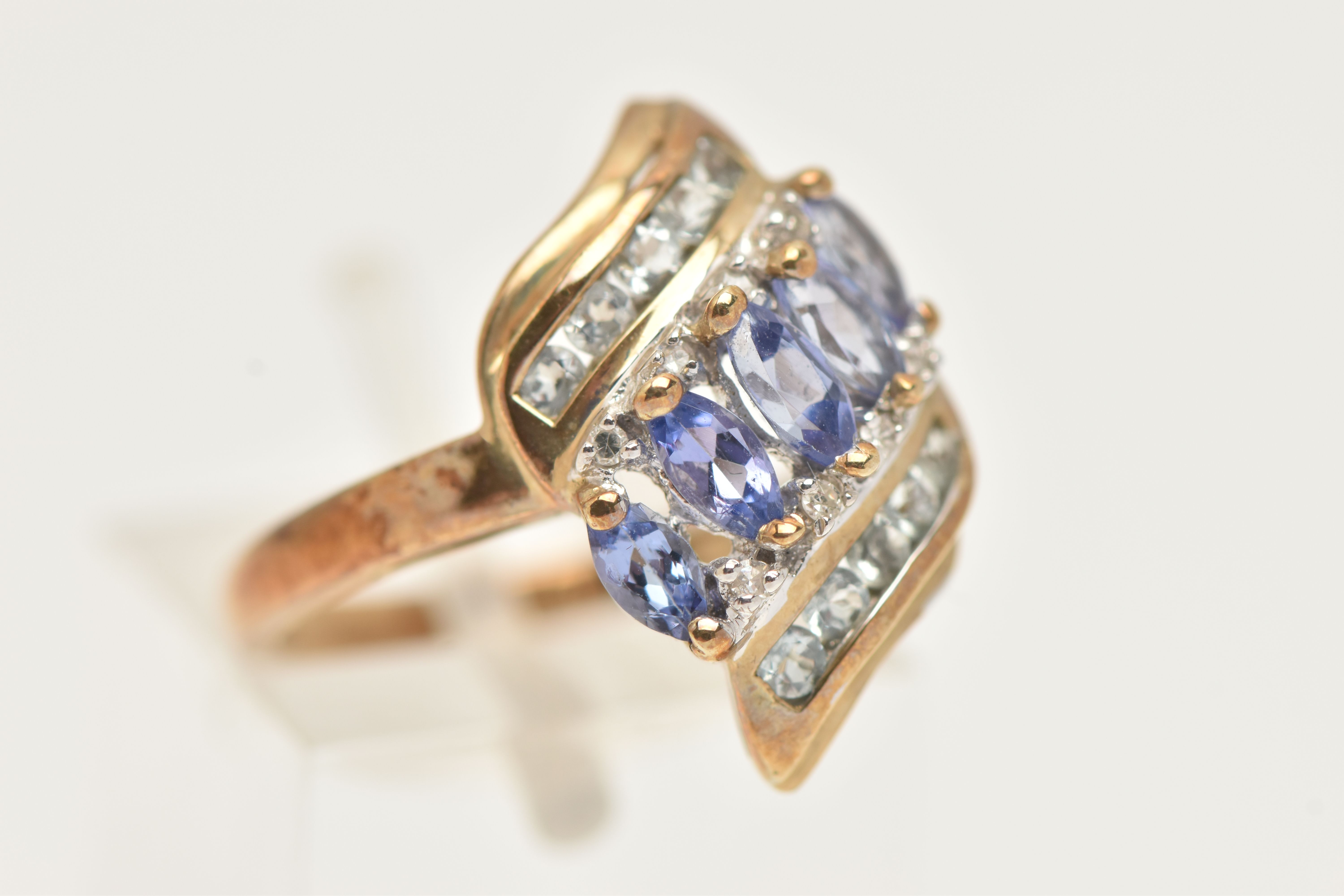 A 9CT GOLD GEM SET DRESS RING, a multi gem set ring, yellow gold mount, hallmarked 9ct Birmingham, - Image 4 of 4