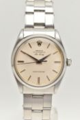 A 'ROLEX' AIR KING WRISTWATCH, automatic movement, round dial signed 'Rolex' Oyster perpetual Air