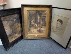 PHYLLIS C. HURST (ACTIVE EARLY 20TH CENTURY) FOUR FRAMED WATERCOLOURS, depicting an elderly male