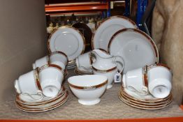 THIRTY FOUR PIECES OF ROYAL DOULTON 'SANDON' TEA AND DINNER WARES, H5172, comprising a milk jug, a