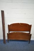 AN 20TH CENTURY MAHOGANY 4FT BEDSTEAD, with irons and bolts (condition report: general signs of wear