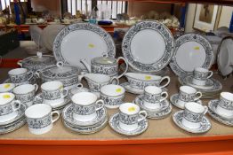A ROYAL WORCESTER 'PADUA' PATTERN PART DINNER SERVICE, comprising an oval meat plate, two covered