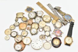 A BAG OF ASSORTED WRISTWATCHES AND WATCH PARTS, a variety of parts and watch heads names to