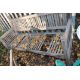 TWO MODERN WEATHERED HARDWOOD GARDEN BENCHES, both with slatted seats and backs, one 120cm wide, the - Image 3 of 4