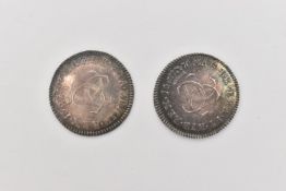 A PAIR OF CHARLES II 3d COINS TO INCLUDE 1675 VF 1676/5 ERA for FRA other double struck letters