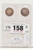 A PAIR OF THREE PENCE 3d COINS GEORGE III 1762, 1763 both VF/EF (2)
