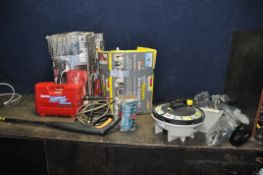 A CLARKE JETSTAR 1600 POWER WASHER with an Expand-It lance, an Earlex steam cleaner and a bottle