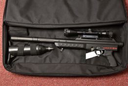 A LOGAN S 16 EVO PCP POWERED .22 AIR RIFLE, serial no.00168, with one double stack rotary
