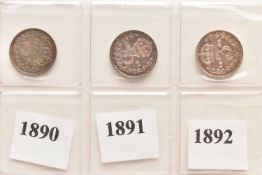 A PARCEL OF VICTORIA THREEPENCE 3d COINS, Jubilee head, 1890, 1891, 1892