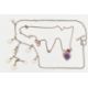 TWO WHITE METAL GEM SET NECKLACES, the first a modern multi gem set art nouveau style pendant, - Image 1 of 3