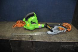 A TITAN HEDGE TRIMMER with 25in cut and a Challenge garden blower (both PAT pass and working) (2)