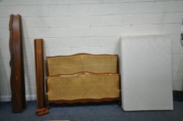 A FRANK HUDSON FRENCH STYLE MAHOGANY 5FT BEDSTEAD, with cane headboard and footboard (condition