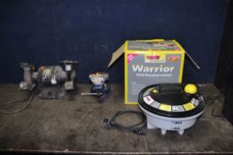 A VINTAGE BLACK AND DECKER PROFESSIONAL BENCH GRINDER with one grinding and one wire wheel fitted (