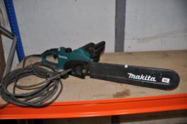 A MAKITA UC4020A ELECTRIC CHAINSAW with 18in cut and blade guard (PAT pass and working)