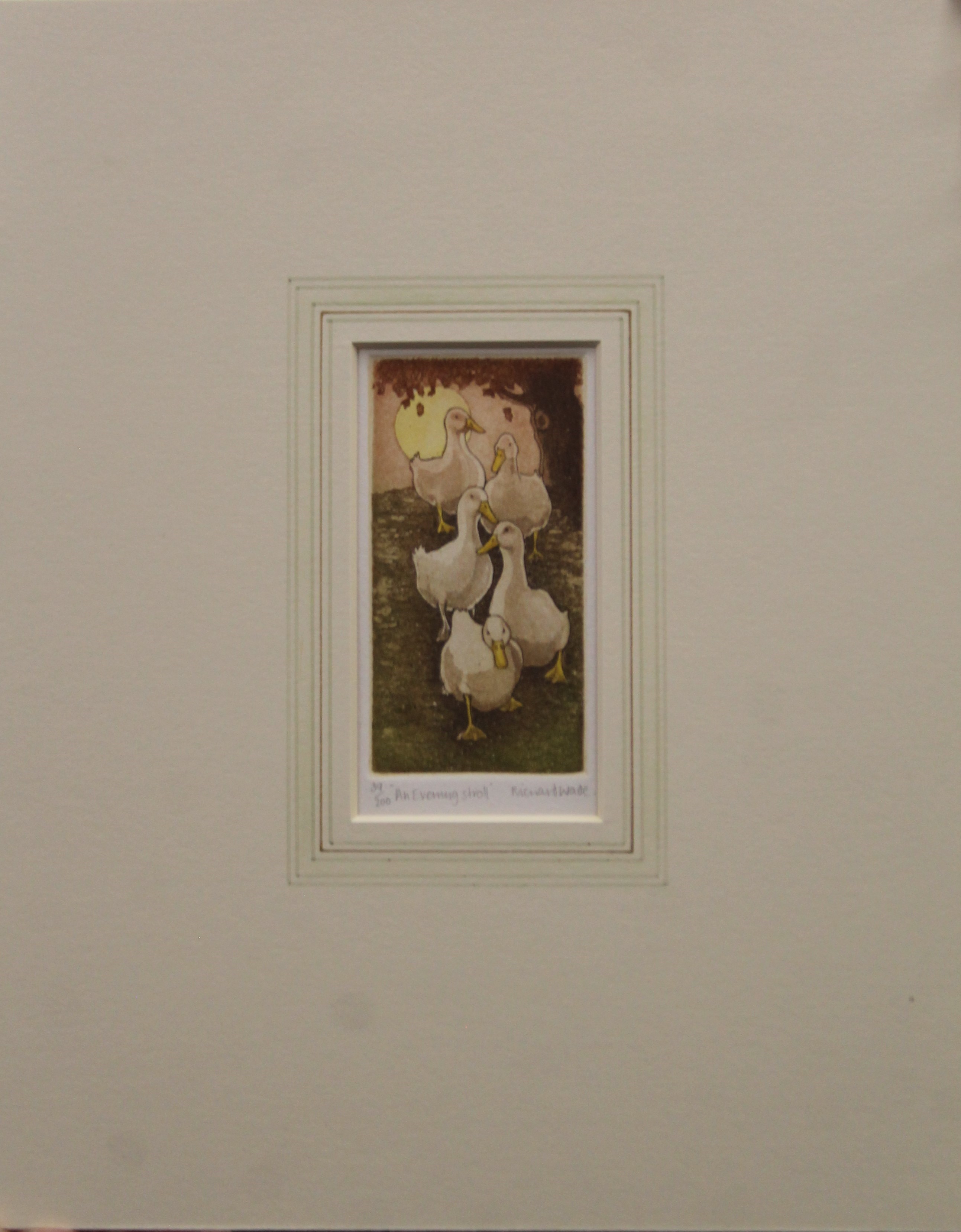 WADE, RICHARD, An Evening Stroll, a signed limited edition print, numbered 39/200, signed. 11 x 5. - Image 2 of 3