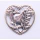 A silver brooch in the form of a bird within a heart. 3.25 cm high. - Image 1 of 4