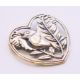 A silver brooch in the form of a bird within a heart. 3.25 cm high. - Image 2 of 4