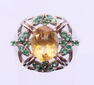 A silver dress ring. Ring size N/O.