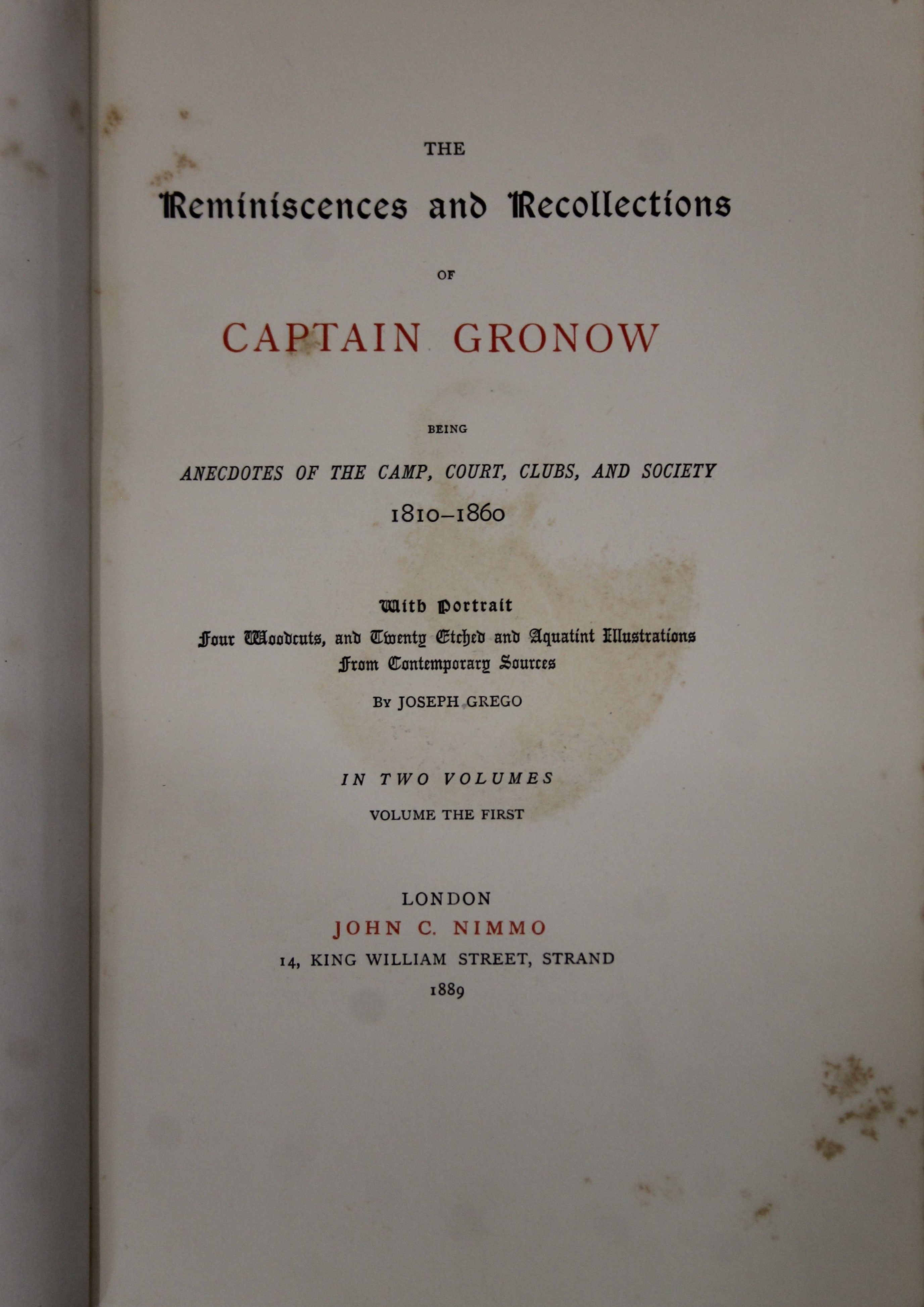 Gronow (Captain), The Reminiscences and Recollections of Captain Gronow, - Image 6 of 13