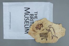 BANKSY (born 1974) British (AR), Peckham Rock, print on wood together with British Museum paper bag.